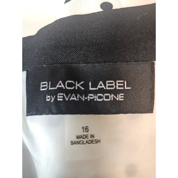 Black Label by Evan Picone Black & White Polka Dot Sleeveless Midi Dress 16 3607 - Picture 3 of 7